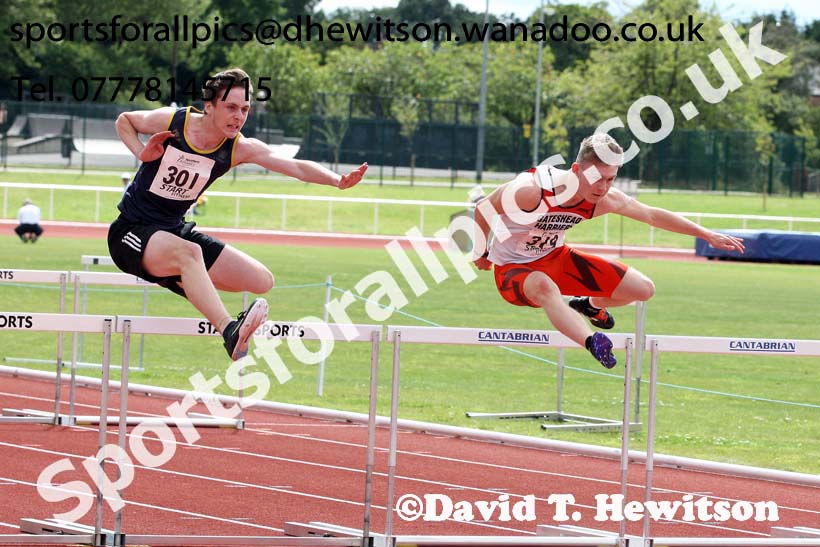 Mens under-17s 100 metres hurdles, Northern Under-13s, U-15s and 17s Championships. Photo: David T. Hewitson/Sports for All Pics